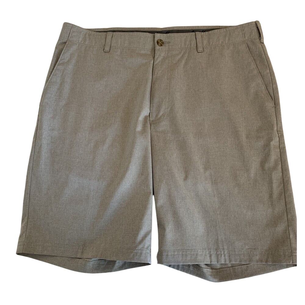 Ben Hogan Poly Performance Golf Shorts Flat Front Beige Men's 38, 10" Inseam